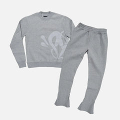 Syna World OG Crew Logo Tracksuit Grey – Streetwear by Central Cee | Limited Edition