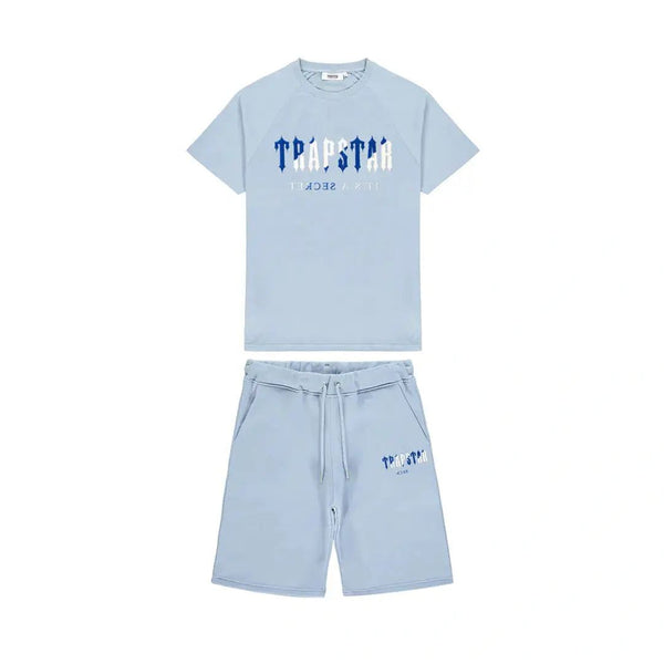 Trapstar Chenille Decoded Short Set - Cashmere Blue/Dazzling Blue