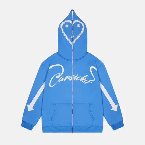 Carsicko Love Spread Zip-up Hoodie - Blue