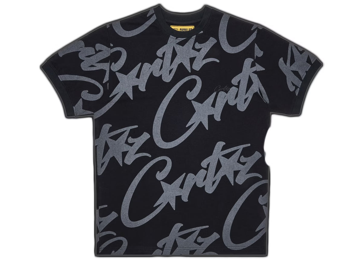 Corteiz Allstarz Allover T-Shirt Black
