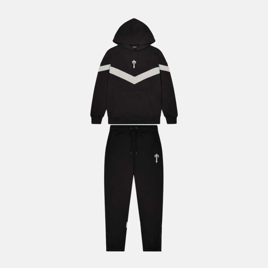 Trapstar V-Stripe Hooded Tracksuit – Black/Grey