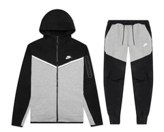 Nike Tech Fleece Tracksuit - Black/Dark Grey Heather/White