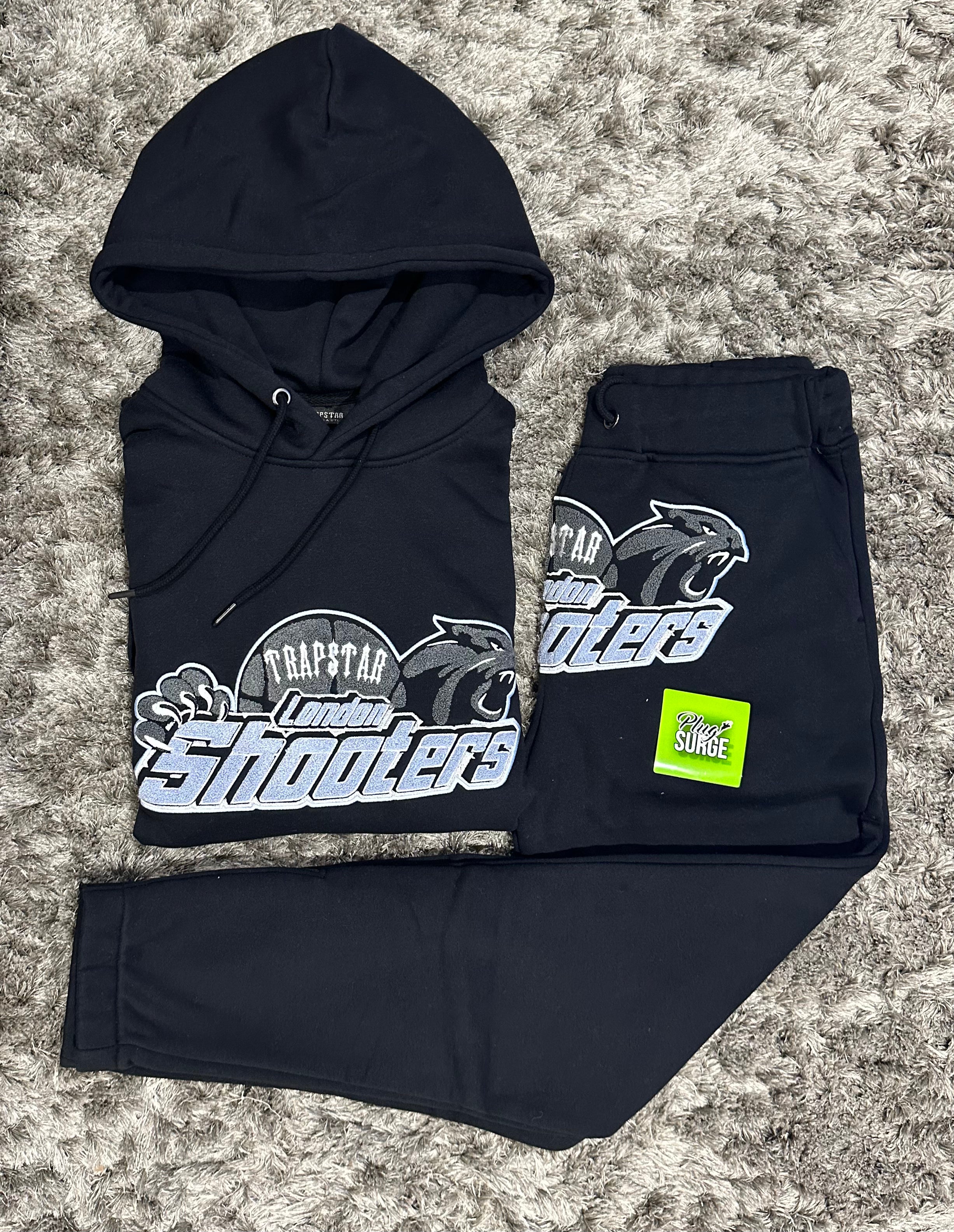 Trapstar London Shooters Hooded Tracksuit - Black/Sky Blue