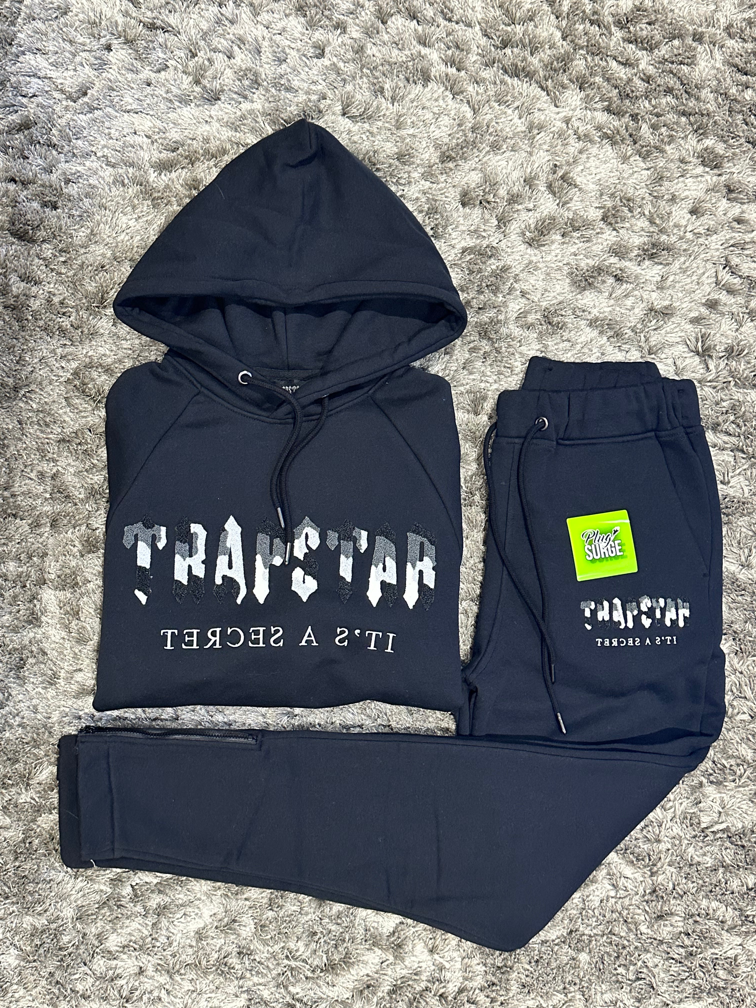 Trapstar Chenille Decoded Hooded Tracksuit - Black/Camo