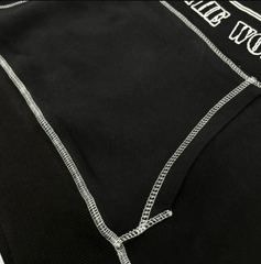 Corteiz Stitch Alcatraz Hoodie - Black/White