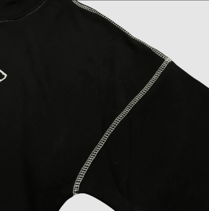 Corteiz Stitch Alcatraz Hoodie - Black/White