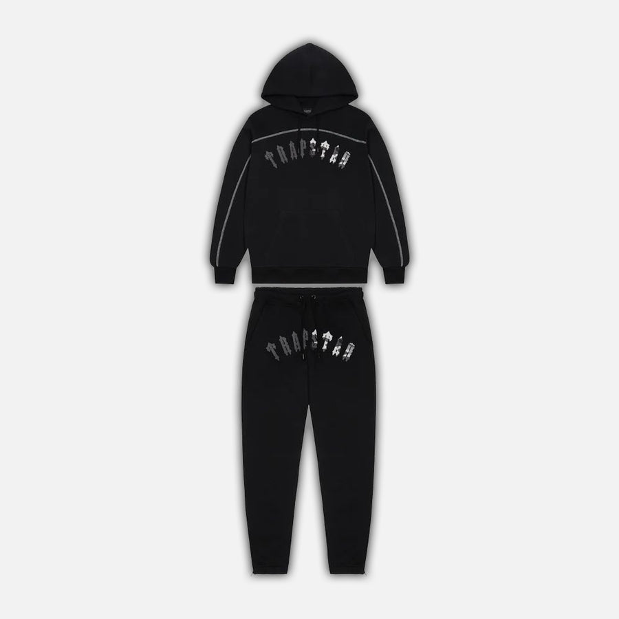 Trapstar Irongate Chenille Arched Hooded Tracksuit - Black/Grey Camo