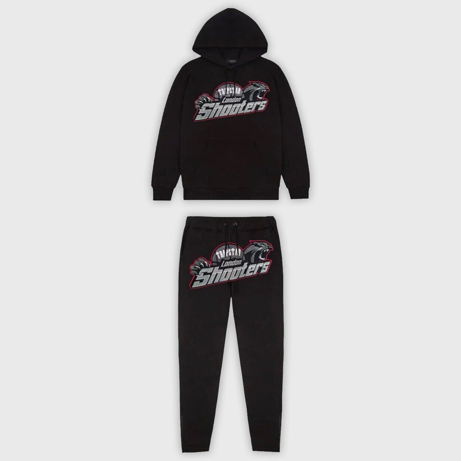 Trapstar London Shooters Hooded Tracksuit - Black/Red