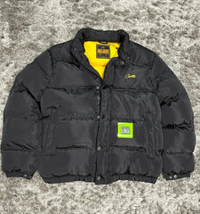Corteiz Bolo Puffer Jacket - Black/Yellow