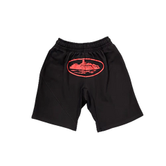 Corteiz Alcatraz Jogger Shorts – Black/Red