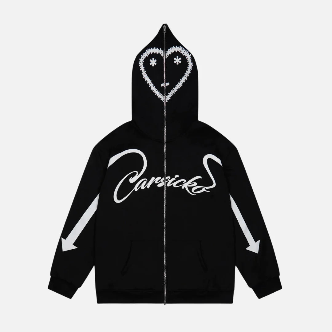 Carsicko Love Spread Zip-up Hoodie - Black