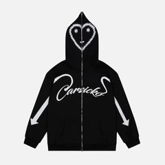 Carsicko Love Spread Zip-up Hoodie - Black