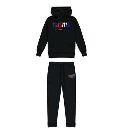 Trapstar Chenille Decoded Hooded Tracksuit – Black Revolution Edition