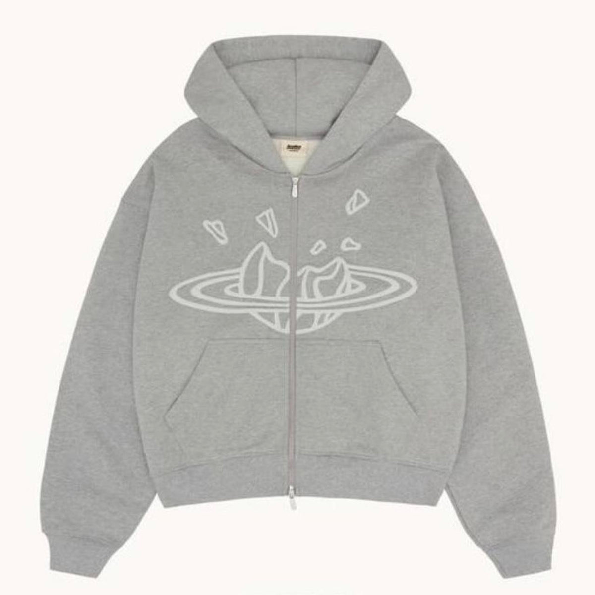 Broken Planet Market Zip Up Hoodie - Grey
