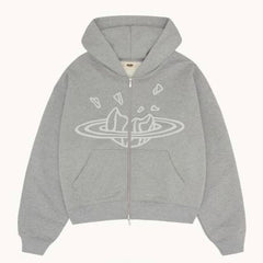 Broken Planet Market Zip Up Hoodie - Grey