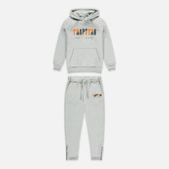 Trapstar Chenille Decoded Hooded Tracksuit - Grey/Orange