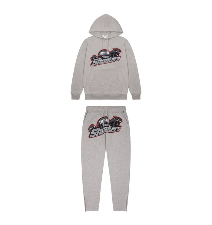 Trapstar London Shooters Hooded Tracksuit - Grey/Red