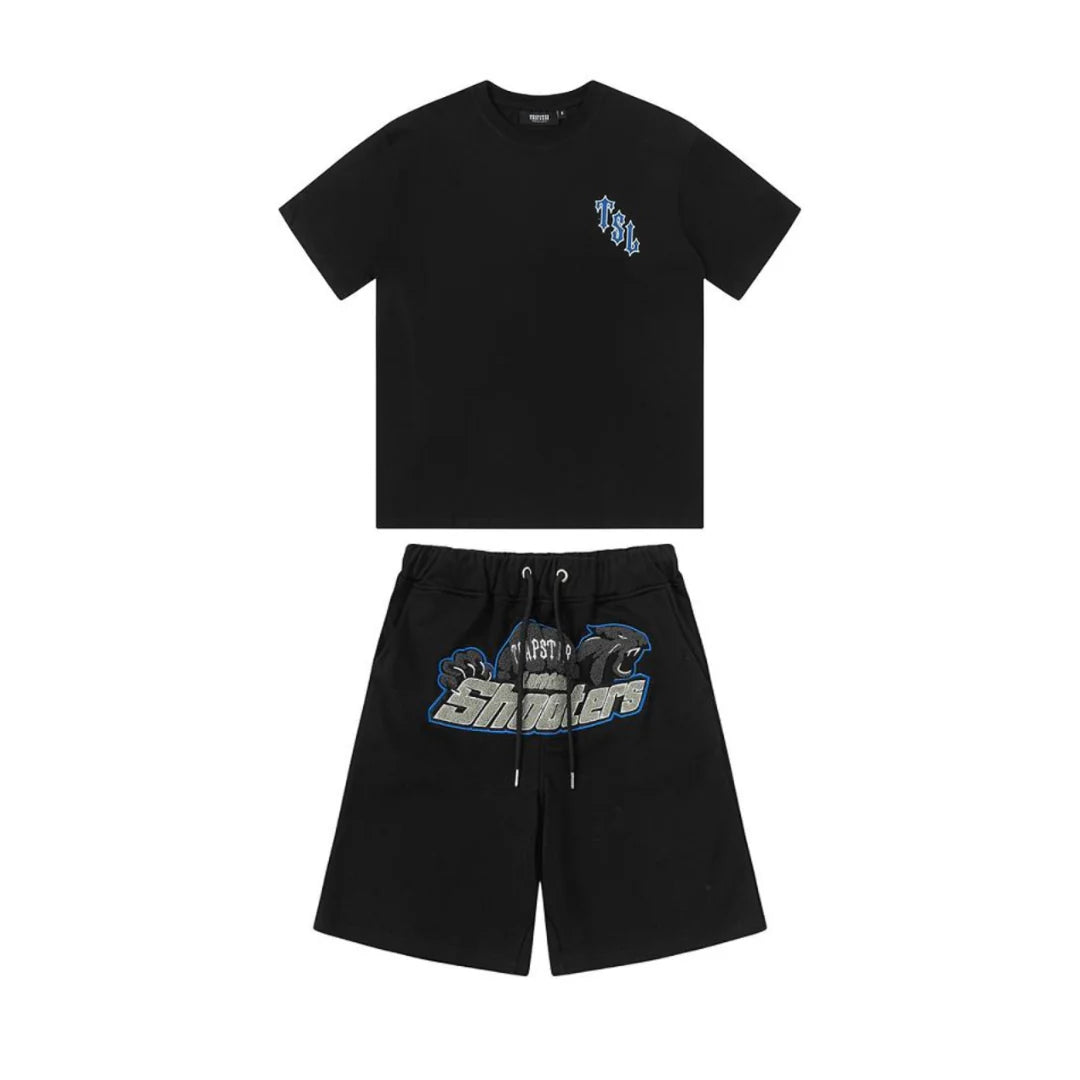 Trapstar London Shooters Short Set - Black/Blue