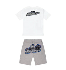 Trapstar London Shooters Short Set - Grey/Blue/White