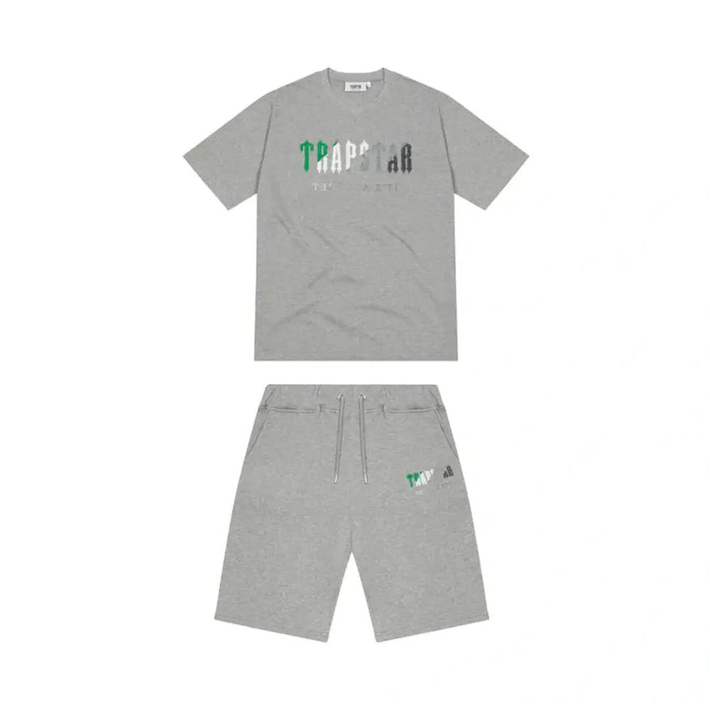 Trapstar London Chenille Decoded Short Set - Grey/Green