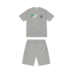 Trapstar London Chenille Decoded Short Set - Grey/Green